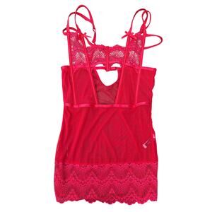Oh la la Cheri Paris red sheer sexy lingerie top small